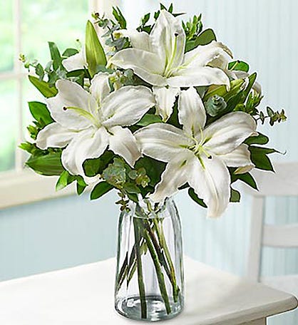 Graceful White Lily Bouquet